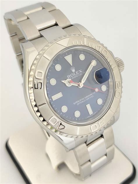 rolex yachtmaster stainless steel blue dial|rolex yacht master 40mm price.